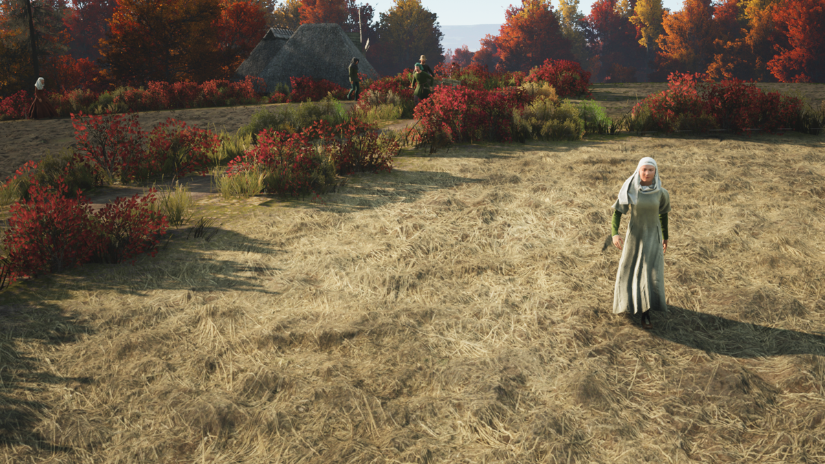 Woman walking through a field